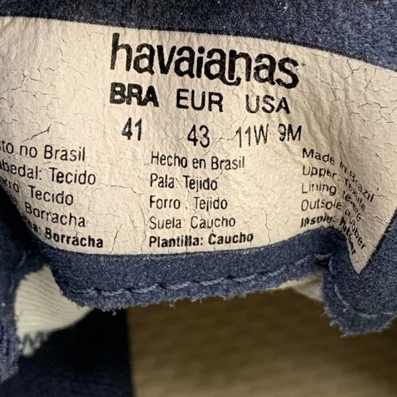 Havaianas Alpargatas Origine II Lace Up Sneakers Espadrille Size Womens 11 Blue - Picture 9 of 10